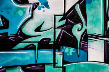 grunge grafiti arka plan mavi işaretler, renkli grafiti, soyut
