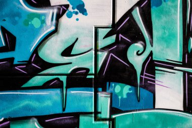 Blue signs, colorful graffiti, abstract grunge grafiti background clipart
