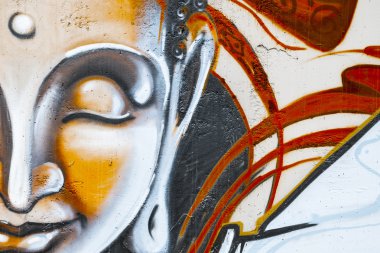Renkli grafiti, soyut grunge grafiti arka plan