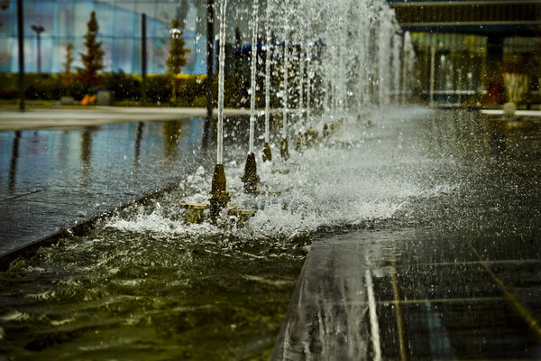 water jets, office building source, detail