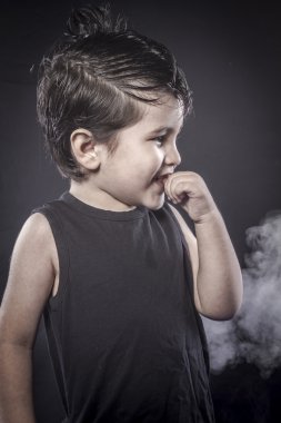 Rockstar, alt rocker elbise ve komik ifadeler tepeli