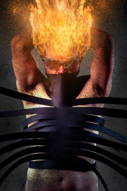 Man on fire clipart