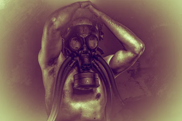 Homem de máscara de gás — Fotografia de Stock