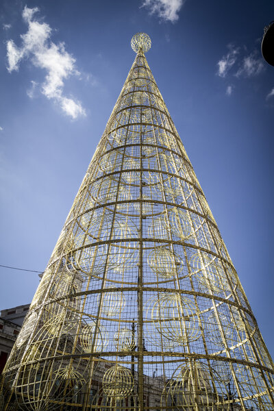 Christmas tree at puerta del sol, Madrid