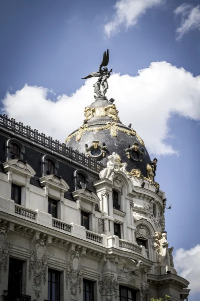 Bank i Madrid, Spanien - Stock-foto