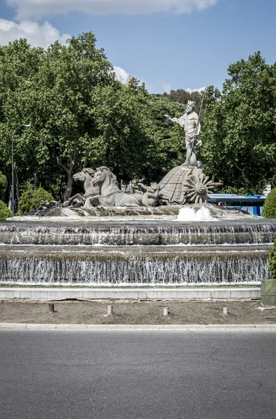 Neptunus fontän i madrid — Stockfoto