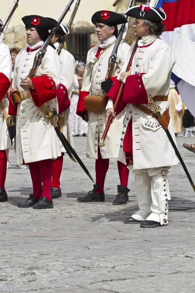 Nachfolgekrieg 4. September 2010 in Brihuega, Spanien — Stockfoto