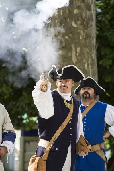 Guarda Real durante a reencenação da Guerra de Sucessão — Fotografia de Stock