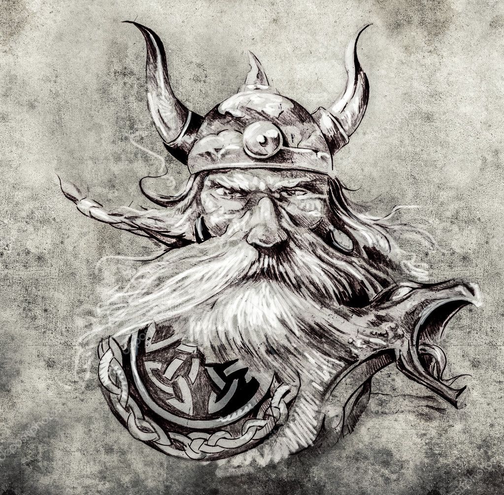 Sketch of a viking warrior Stock Photo by ©outsiderzone 40100885