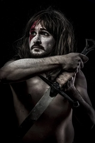 Fighter with sword — Stock Photo, Image