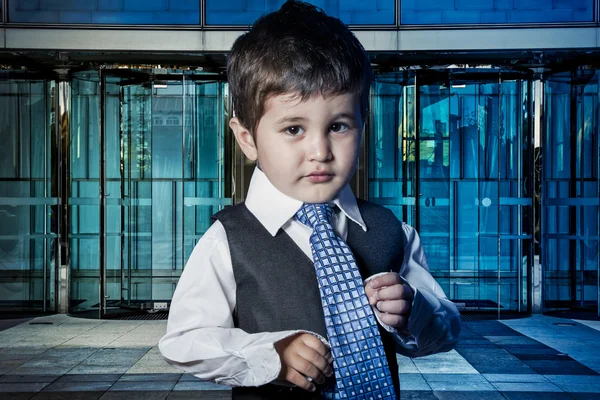 Child dressed businessman suit — Stock Photo, Image