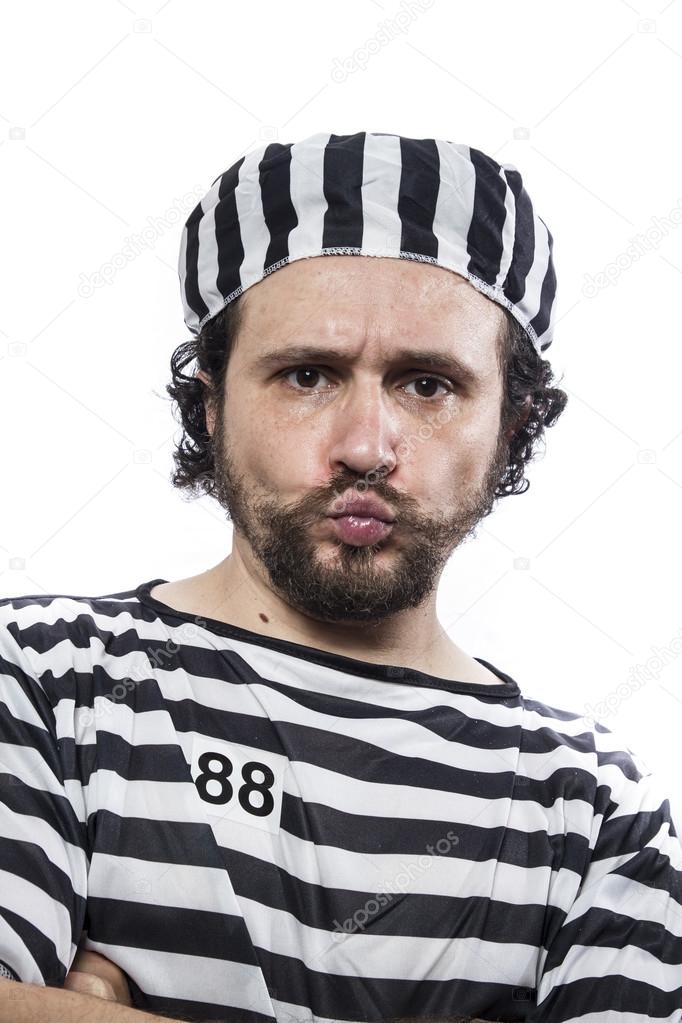Man prisoner in prison garb