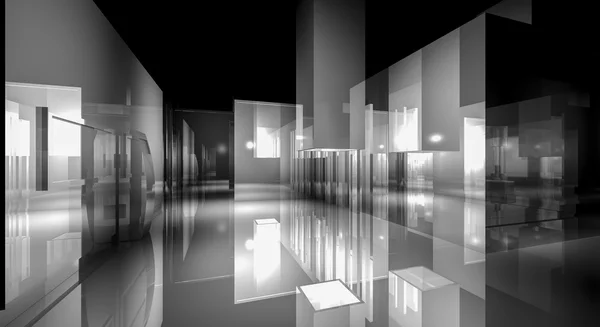 Saalbau mit Licht und Reflexen — Stockfoto