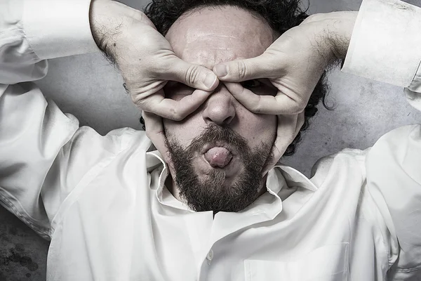 Hands as a mask — Stock Photo, Image