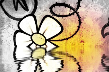 eski kirli duvarın üzerinden Graffiti