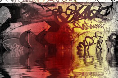 eski kirli duvarın üzerinden Graffiti