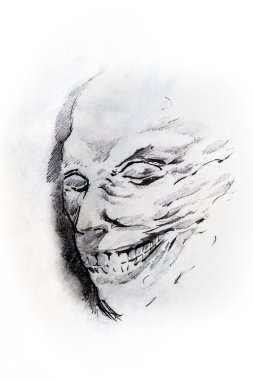 dövme şeytan baş, kroki