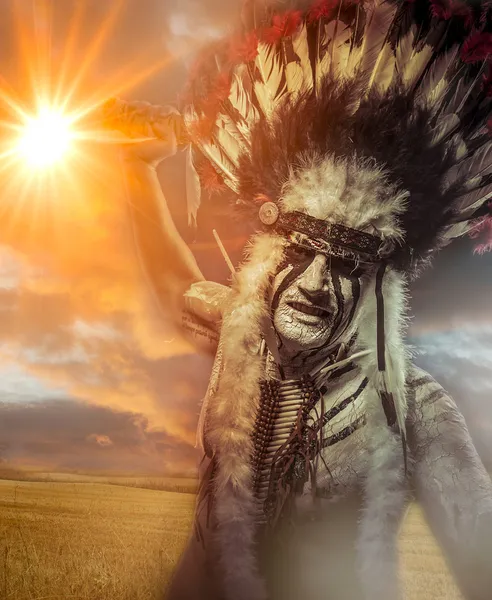 American Indian warrior — Stockfoto