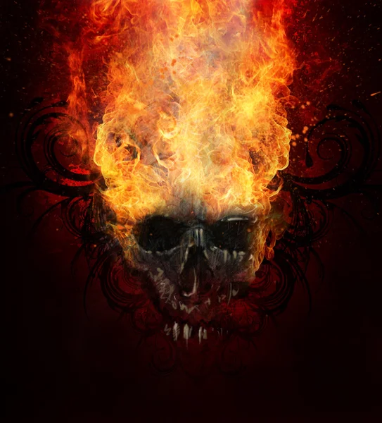 Burning skull. — Stock Photo, Image