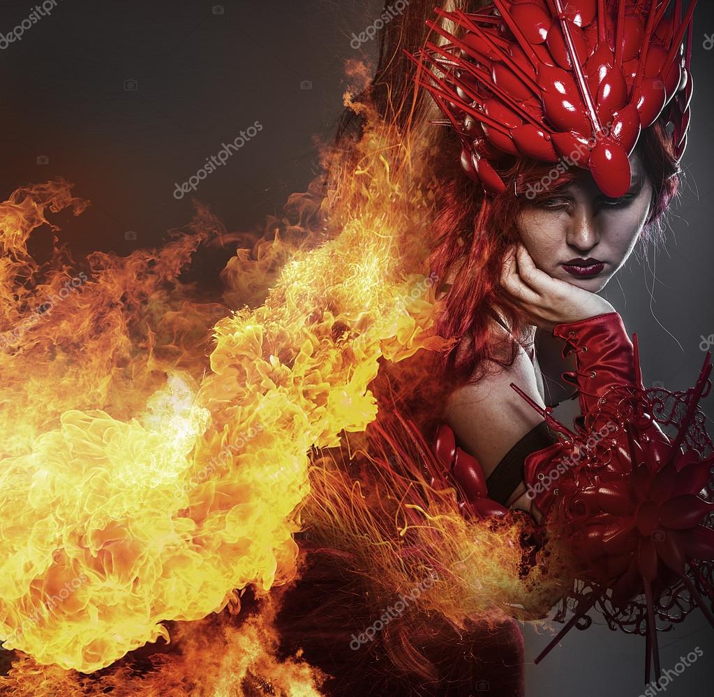 Ihoto girl on fire picture Girl on fire — Stock Photo © outsiderzone