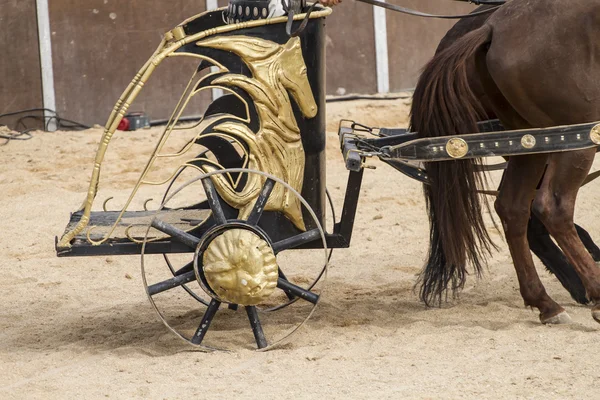 Roman chariot in a fight of gladiators — Stock Photo, Image