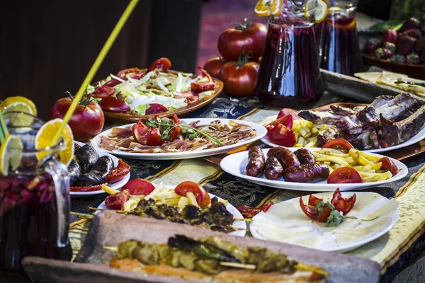 Mediterranean food plates — Stock Photo, Image