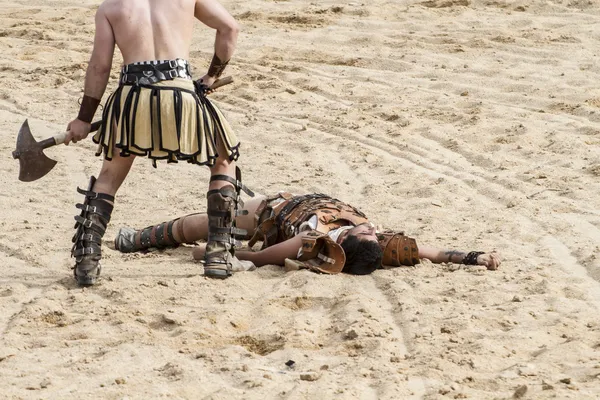 Gladiadores luchando — Foto de Stock