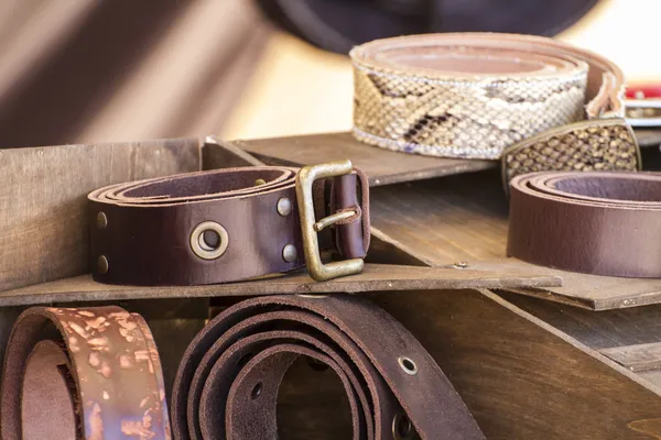 Leather belts — Stock Photo, Image