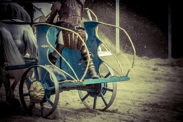 Римская колесница в борьбе гладиаторов — стоковое фото
