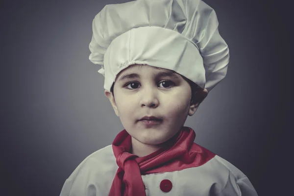 Enfant robe drôle chef — Photo