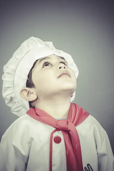 Criança vestido engraçado chef — Fotografia de Stock