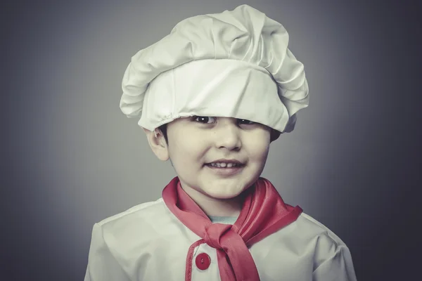 Grappige chef-kok van de jurk kind — Stockfoto