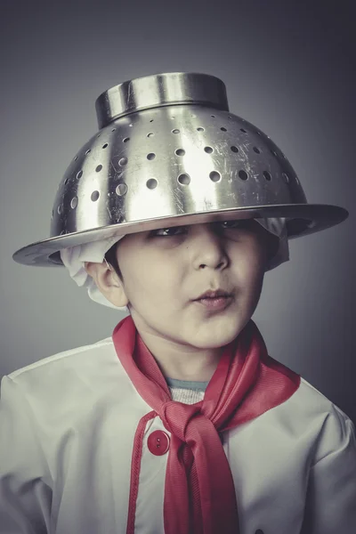 Pojke klädd som en kock — Stockfoto
