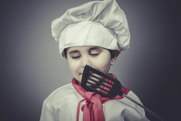 Child dress funny chef — Stock Photo, Image