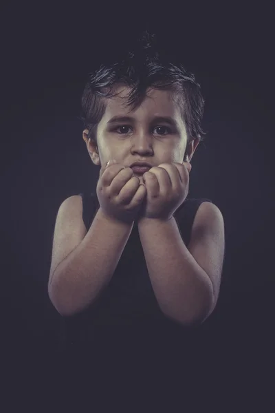 Jongen gekleed rocker — Stockfoto