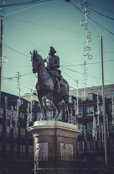 Plaza mayor, madrid şehir görüntüsü — Stok fotoğraf