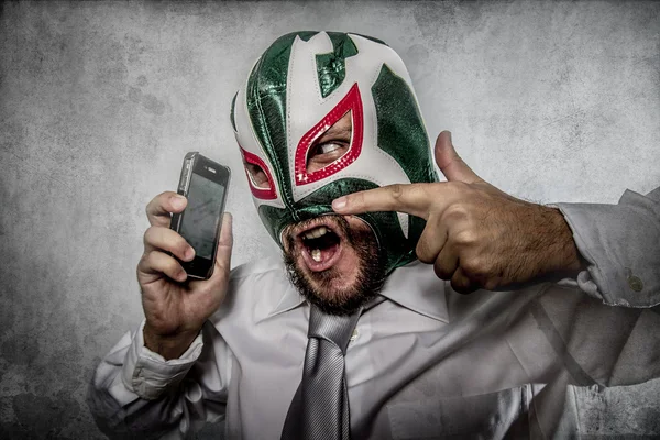 Man arguing by phone — Stock Photo, Image