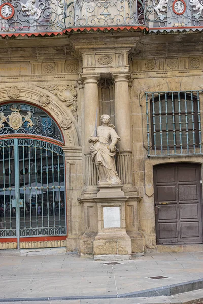 Facciata Del Municipio Pamplona Edificio Emblematico Cui Viene Lanciato Chupinazo — Foto Stock