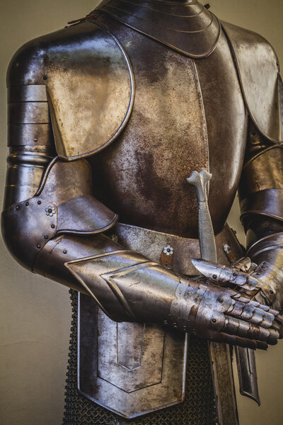 Warfare, medieval armor made of wrought iron