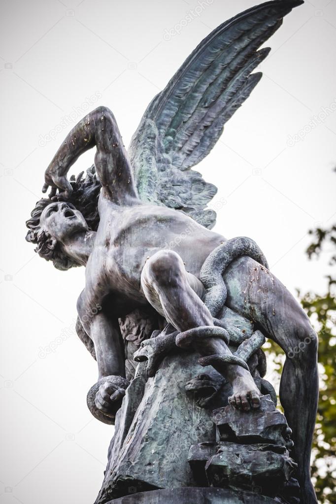 Devil figure, bronze sculpture