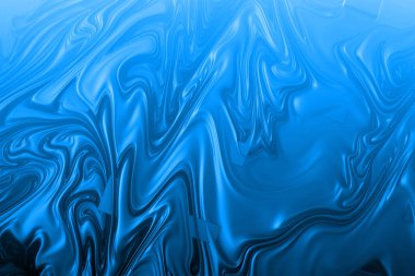 Mavi sıvılar ya da yumuşak kremler konsepti, 3 boyutlu fraktal arka plan. Tasarım için dekoratif resim