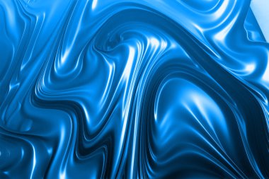 Mavi sıvılar ya da yumuşak kremler konsepti, 3 boyutlu fraktal arka plan. Tasarım için dekoratif resim