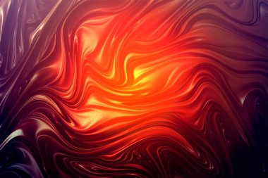 Volkanik lav kavramı kırmızı ve turuncu renkli, 3 boyutlu fraktal arkaplan. Tasarım için dekoratif resim