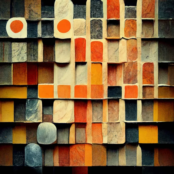 Textuur Kleurrijke Dozen Muur Van Vierkante Stukken Als Achtergrond Voor — Stockfoto