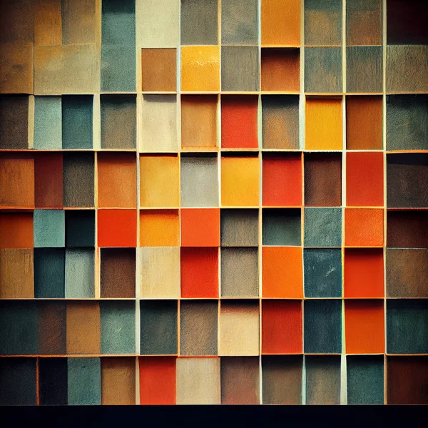 Kolorowe Pudełka Ściana Kwadratowych Kawałków Jako Tło Tapety Lub Kreatywnego — Zdjęcie stockowe
