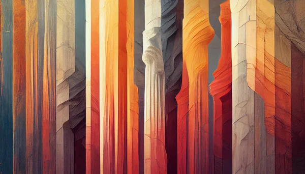 Projekt Leśny Pionowe Kolorowe Pudełka Ściana Kwadratowych Kawałków Jako Tapety — Zdjęcie stockowe