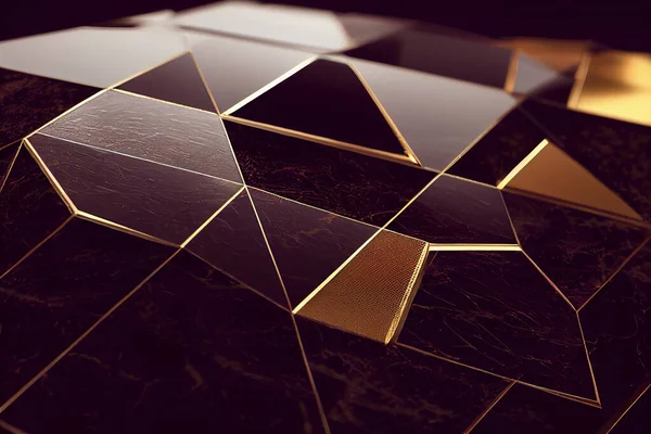Geometrische Gouden Achtergrond Met Koolstofvezel Zeshoeken Met Goud Water Gekleurde — Stockfoto
