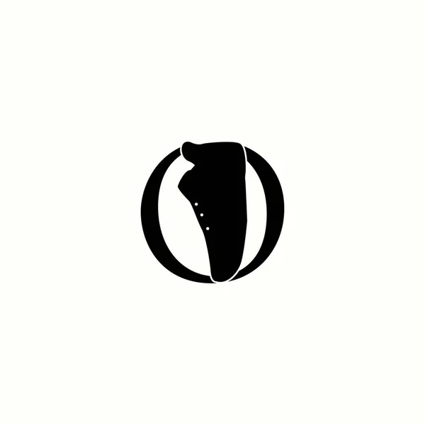 图标字母O与图标鞋男子矢量设计 — 图库矢量图片