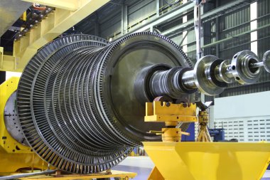 Industrial turbine at the workshop
