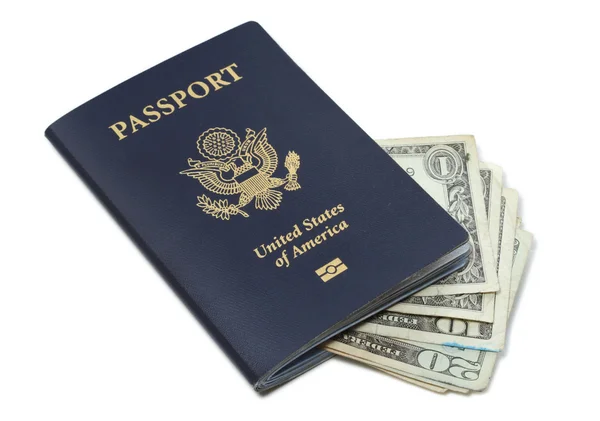 USA Passport and cash — Stock Photo, Image